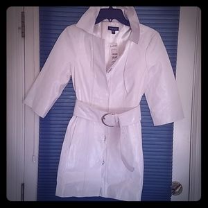 Bebe White Leather Trenchcoat